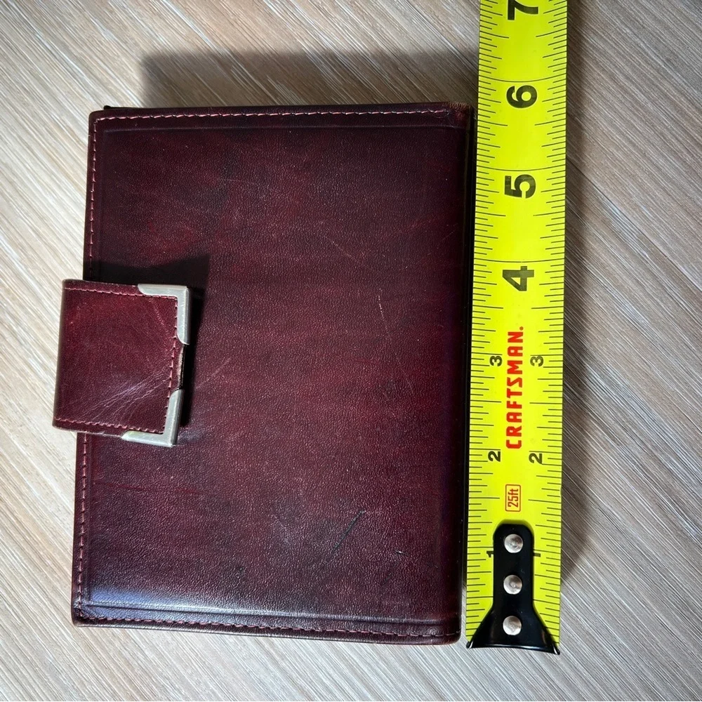 Princess Gardner Vintage Burgundy Leather Wallet Clutch Kiss Lock